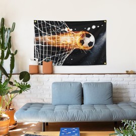 American Football Banner 3x5-Foot Patriotic Football Fan Flag Polyester. Anti Fading Rust Resistant Gaskets Are Suitable For Stadium Man Cave And Match Day Decoratio (football)