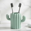 Maxramic Ceramic Cute Cactus Toothbrush Holders for Bathroom Countertop Organizer