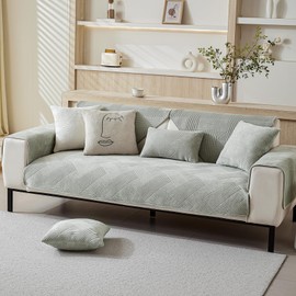 Alishomtll Sofa Cover Corner Sofa 1/2/3/4 Seater, Sofa Protector L Shape Couch Cover, Universal Non-Slip Sofa Cover, Dog Cat Washable Sofa Throws, Sofa Blanket for Living Room, Light Grey, 70 x 70 cm