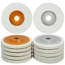 EASYIKI 12PCS Wool Polishing Wheel Disc, Wool Felt Disc Wheel Pad, Wool Felt Polishing Wheel for 4" Angle Grinder