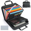 MRLUKwin PU Leather Accordion File Organizer with Handle & Strap，12