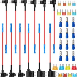 DAOKAI Power Thief Car, 12 V 4 Types Flat Mini, Mini, Micro 2 and Standard Fuse Holder with Car Fuses 5A 10A 15A 20A for Car, Truck, Motorcycle, Boat, etc