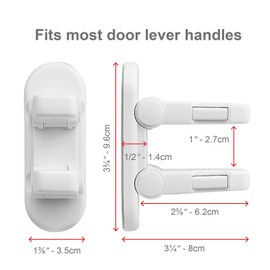 Snowharp Child Proof Door Lever Lock, Door Handle Lock, Durable ABS with Adhesive Backing, Simple Install, No Tools Needed (U, Pack, 2)