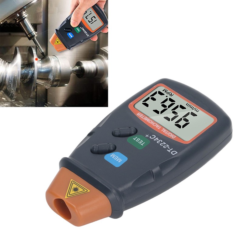 Digital Tachometer Laser Photo Non Contact Tach Meter Measurement Tool