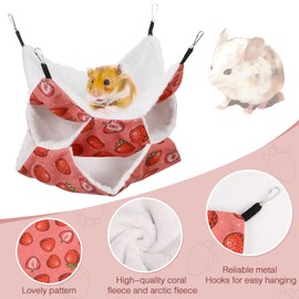 XINRUI 3 Layer Guinea Pig Cage Hammock, Cute Rat Hamster Hanging Hammock Bed Soft Warm Small Animals House Cage Accessories Toy for Ferret Squirrel Chinchilla Parrot Sugar Glider