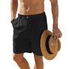 JEMLDL Men's Shorts Casual 7" Cotton Linen Button Elastic Waist