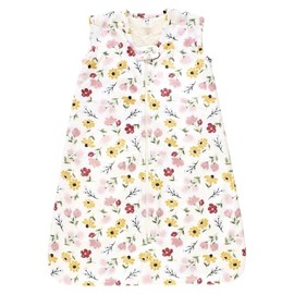 Hudson Baby Infant Girl Plush Faux Fur Sleeping Bag, Wearable Blanket, Soft Painted Floral, 18-24 Months