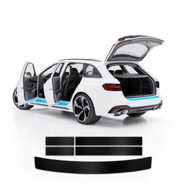 Blackshell® Basic Paint Protection Set Compatible with Seat Alhambra, Type 7N, Year of Manufacture from 2010, Carbon Matt, Perfect Fit Boot Sill Protector, Door Sill Strips Including Professional