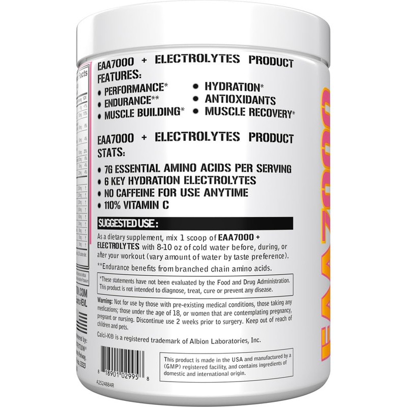 Evlution Nutrition EAA7000 + Electrolytes - Pre & Post Workout