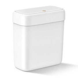 MOPALL Small Bathroom Trash Can with Lid, 3.2 Gallon / 11.5 L Slim Plastic Garbage Bin with Pop-Up Lid, Mini Waste Basket Can Dog Proof for Kitchen, Bedroom, Office, Laundry, Toilet, Rv, White