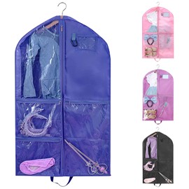 Garment Bag for Kids Dance Costumes, Waterproof Dustproof Hanging Clothes Cover for Closet Storage, 40 Inch Competition Suit Carriers for Dancers Sports Theatre Recital Beauty Pageants Travel