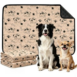 2 Pack Reusable Washable Pet Pee Pads, 18" x 24" Guinea Pig Cage Liner, Waterproof Non-Slip Absorbent Bedding Training Mat for Small Animal Guinea Pigs Rabbit Bunny Hamster Coffee