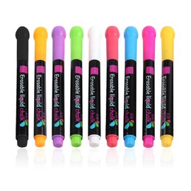 BEIBXHQQ 9 Pieces Blackboard Markers, Erasable Glass Markers, Chalk Markers, Chalk for Glass, Liquid Chalk, Liquid Chalk for Graffiti, Great for Windows, Glass