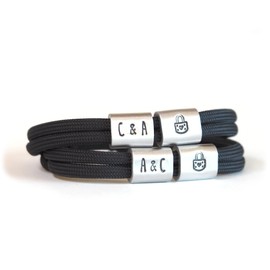 Pärchen Armband mit personalisierter Gravur | Initialen | Partnerarmbänder | Geschenk für Partner | Personalisiertes Armband mit Namen | Geschenk für Freund, Freundin |
