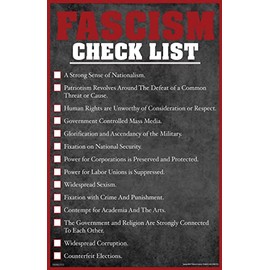 Pyramid America Fascism Check List - 11x17 Room Decor Ideal for Bedroom Decor, Home Decor, Office Decor, Playroom Decor & Wall Decor Living Room