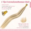 Eliysako Professional Itip hair extensions human hair #P60/16 Grey Brown