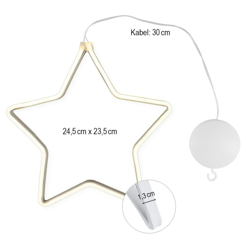 Ideen mit Herz LED Hanging Star | White | Winter