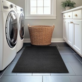 Mohawk Home Matrix Honeycomb Mat Utility Geometric Black 2' 11" X 3' 10" Door Mat Perfect for Entryway, Porch, Laundry Room