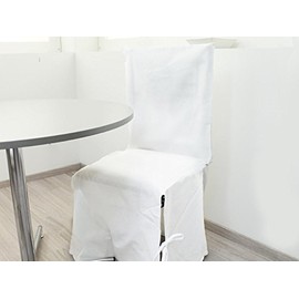 Soleil d'ocre Panama Cotton Chair Cover 37 x 50 x 115 cm White