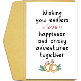 Qiliji Wedding Shower Card for Couple, Congratulations On Your Wedding Card, Engagement Card, Congratulations Card for Newly Married or Engaged Couple