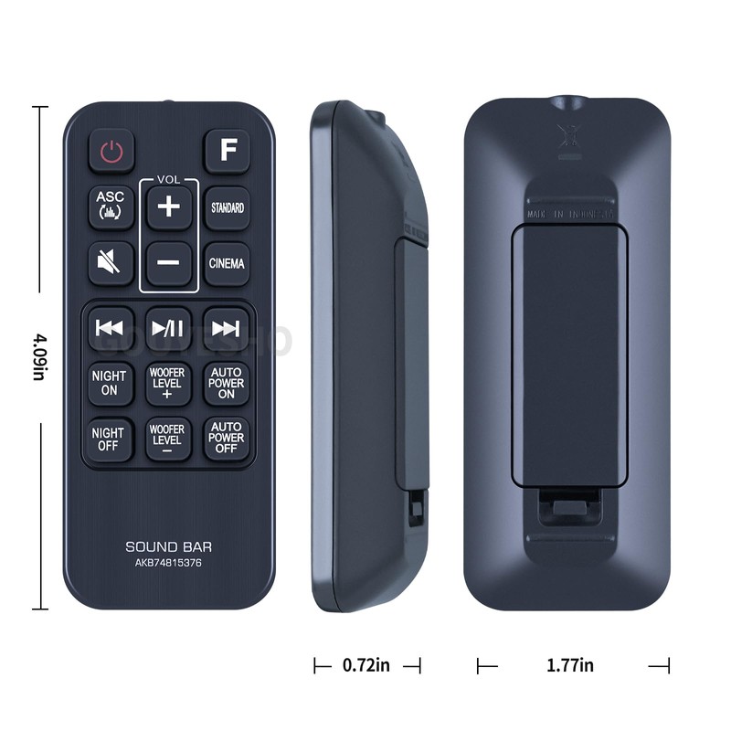 Replacement Remote Control AKB74815376 for LG Soundbar Speaker System SJ3
