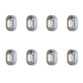Rmdusk Oval Closet Rod End Supports Metal Wardrobe Bracket Closet Rod Holder Pole Socket Silver Color Fit for 15x30mm Rods, Flanges Pole Sockets for Wardrobe Closet (set of 8)