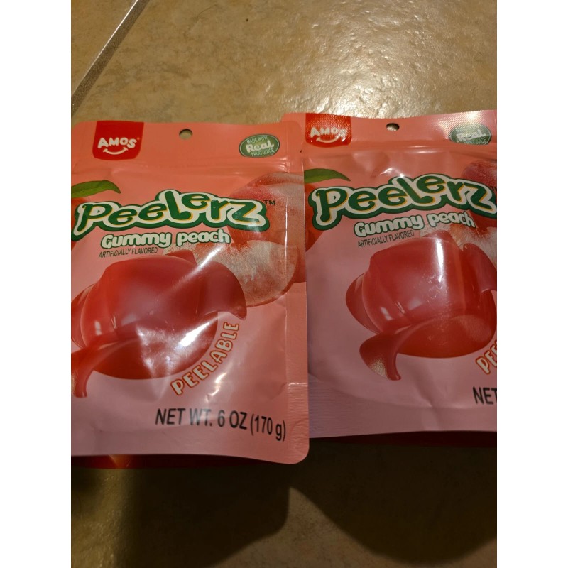 amos New AMOS Peelerz peelers Gummy Peach Peelable Fruit Tiktok