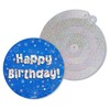 OakTree Happy Birthday Blue Holographic Hanging Swirls 6pcs