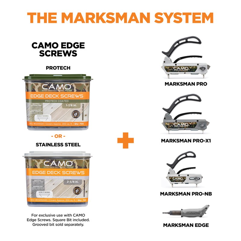CAMO Edge Deck Screws, Hidden Fastening, 1-7/8", ProTech Coated (700