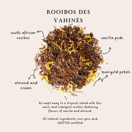 Palais des Thés - Tahitian Rooibos - Caffeine-Free Rooibos Tea with Vanilla & Almond - Premium Loose Leaf, Serves 20-25 Cups - 3.5oz Tin