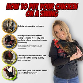 Chicken Swing Toy for Coop Handmade in USA!!! Natural Safe Wooden Accessories Large Durable Perch Ladder for Poultry Run Rooster Hens Chicks Pet Parrots Macaw Entertainment Stress Relief for Birds