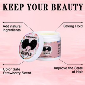 Strong Hold Non-Greasy Edge Control Gel and Wax Stick with Hair Comb for All Hair Types - No Flaking Edge Wax for Styling Black Hair Wigs