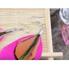 Alilang Neon Hot Pink Brown Boho Retro Feather Dangle Drop