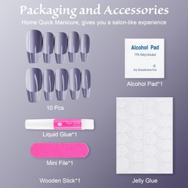 Handmade Nails, 10pcs Handmade Press on Nails,3D Design Hand-painted Nail Art,Reusable Gel Luxury Glue on Fake Nails Kit (FS-9002-M)