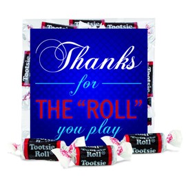 Promos On-Time Thanks For The Roll You Play Tootsie Roll Appreciation Treat Packs for Employee & Staff Appreciation Gifts (25)