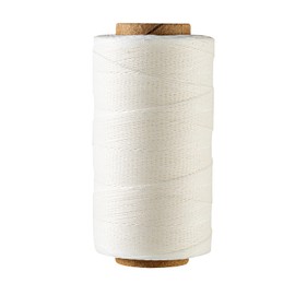 Sturdy Bonded Waxed Polyester Thread, 0.55mm, 437 Yards Wax String Cord - White for Leather, Hand Sewing, Beading, Stitching, Bookbinding, Bracelets and Macrame Jewelry Making