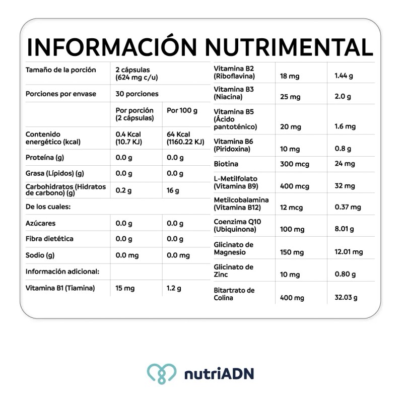 Complejo Activo Coq10 100 Colina 400 Cap