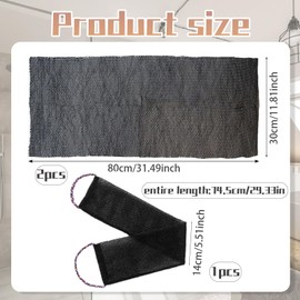 Exfoliating Towel and Back Scrubber, 2-Pack African Wash Net with Long Back Washer for Deep Cleansing, Traditional Bathing, and Smooth Skin, Ideal for Hard-to-Reach Areas (30x80cm and 14x74.5cm)