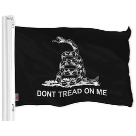 G128 Gadsden Don't Tread On Me Black/White Flag | 3x5 Ft | LiteWeave Pro Series Printed 150D Polyester | Historical Flag, Indoor/Outdoor, Thicker and More Durable Than 100D 75D Polyester
