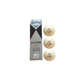 Lion Unisex 3 ITTF zugelassen Non-Celluloid (Kunststoff) Tischtennis 3 Bälle pro Box, weiß, 40 mm