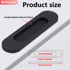 Oval Sliding Door Pulls, 2Pcs Matte Black Aluminum Alloy Flush