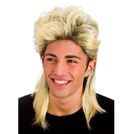 Blonde Mullet Mens 80s Wig