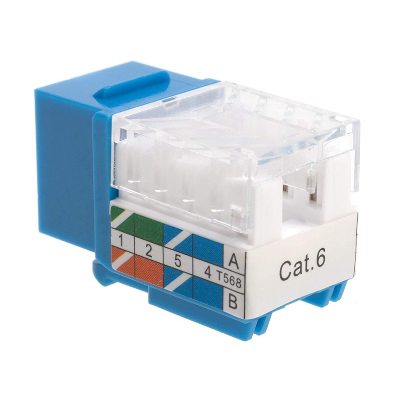 SATMAXIMUM Cat6 Keystone Ethernet Wall Jack Punch Down UTP 45-Degree