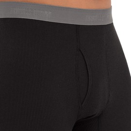 Fruit of the Loom Men's Recycled Premium Waffle Thermal Underwear Long Johns Bottom (1, 2, 3, and 4 Packs), Black 4 Pack