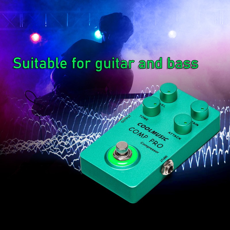 COOLMUSIC Compressor Effect Pedal True Bypass Guitar Effect Pedals with