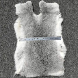 2xNatural Tanned Gray Rabbit Fur Hide -10" by 12" Rabbit Pelt with Sewing Quality Leather (Natural Yellow Tan+ Natural Gray),2pack