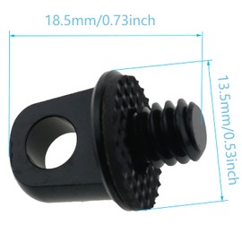 CZQC 1/4inch Camera Screw 2PCS 1/4-20 Quick Install Metal Screws Connecting Adapters for Camera Neck Wrist Strap Sling Black