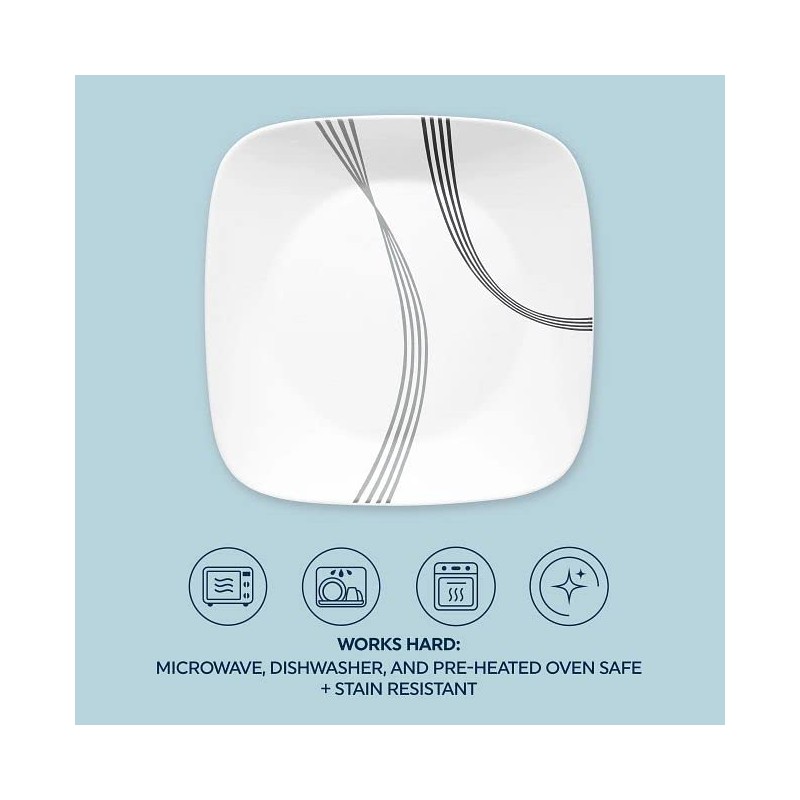 Corelle Urban Arc 16pc, Service for 4, Dinnerware Set, 8