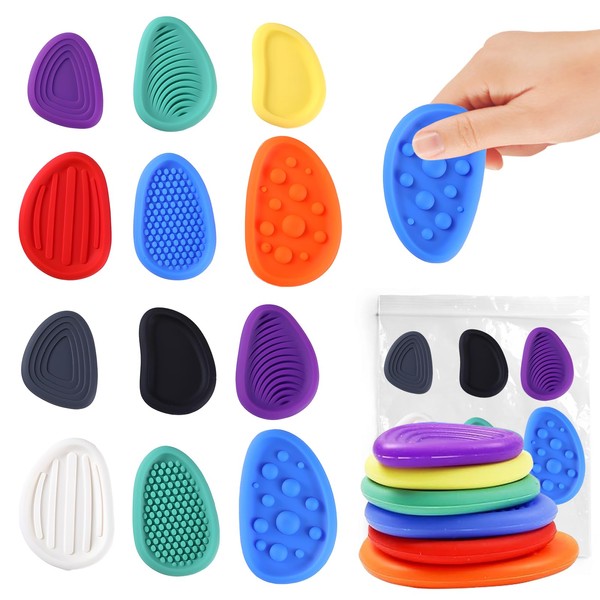 12 Stück Fidget Toys Sensory Stones, Stressabbau Sensorische Stone, Sensorisches