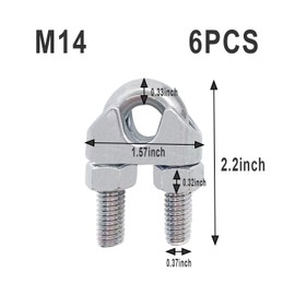 luckkyme M3 Wire Rope Clamp Set, 304 Stainless Steel Wire Rope Cable Clip Clamps Thimble and Aluminum Crimping Loop Sleeve Assortment Kit